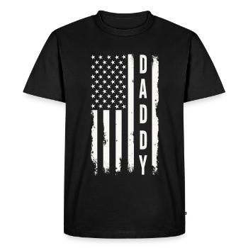 Papa Drapeau des États-Unis Père patriotique Amérique - T-shirt Premium bio Homme - noir - Devant - Nico (187cm)