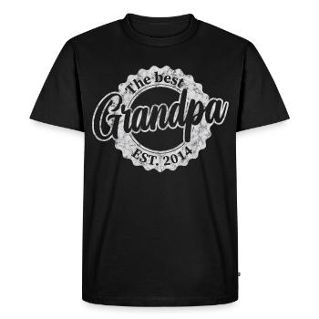 Le meilleur grand-père depuis 2014 - T-shirt Premium bio Homme - noir - Devant - Nico (187cm)