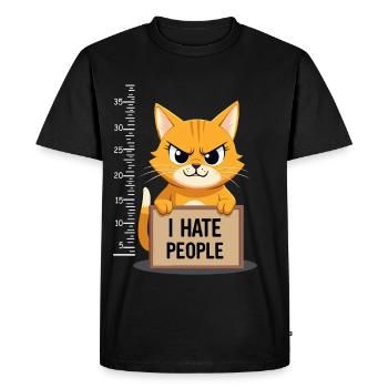 Griesgrämige Katze I Hate People Polizeifoto - T-shirt Premium bio Homme - noir - Devant - Nico (187cm)
