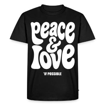 PEACE LOVE #2 - let's talk - Men's Premium Organic T-Shirt - black - Front - Nico (187cm)