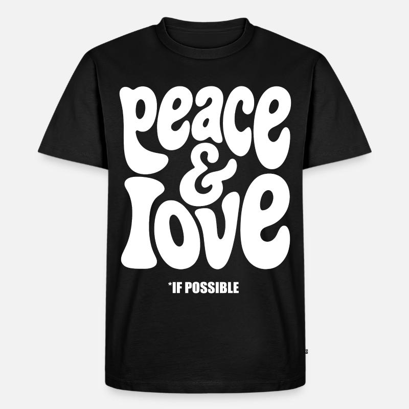 FRIEDENSLIEBE #2 – lass uns reden. - Männer Premium Bio T-Shirt - Schwarz
