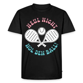 Padel game: DON'T CRY, GET THE BALL! Fun - Men's Premium Organic T-Shirt - black - Front - Nico (187cm)