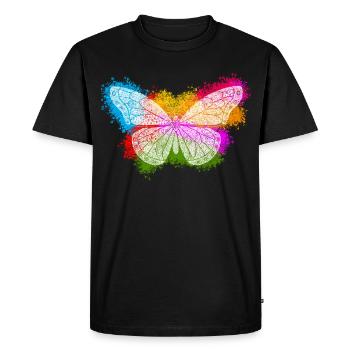 Papillon Zentangle - T-shirt Premium bio Homme - noir - Devant - Nico (187cm)