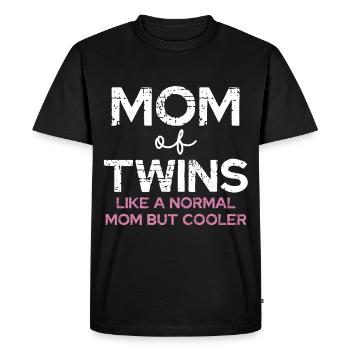 Maman de jumeaux – Diction cool - T-shirt Premium bio Homme - noir - Devant - Nico (187cm)