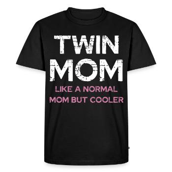 Maman jumelle - maman plus cool que la mère normale - T-shirt Premium bio Homme - noir - Devant - Nico (187cm)
