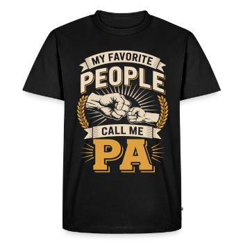 Papa Amour Mes personnes préférées m’appellent Papa - T-shirt Premium bio Homme - noir - Devant - Nico (187cm)