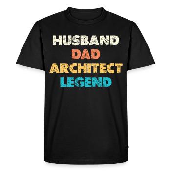 Husband Dad Architect Legend - Men's Premium Organic T-Shirt - black - Front - Nico (187cm)