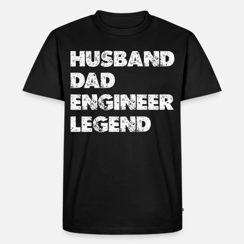 Husband Dad Engineer Legend - Männer Premium Bio T-Shirt - Schwarz
