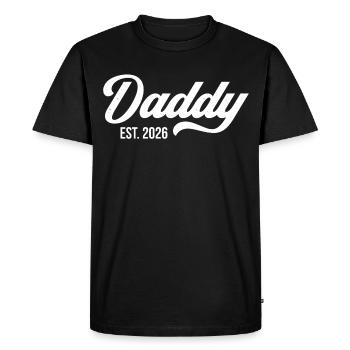 Daddy Est. 2026 - Men's Premium Organic T-Shirt - black - Front - Nico (187cm)