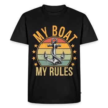 My Boat My Rules Funny Boating Captain - Men's Premium Organic T-Shirt - black - Front - Nico (187cm)