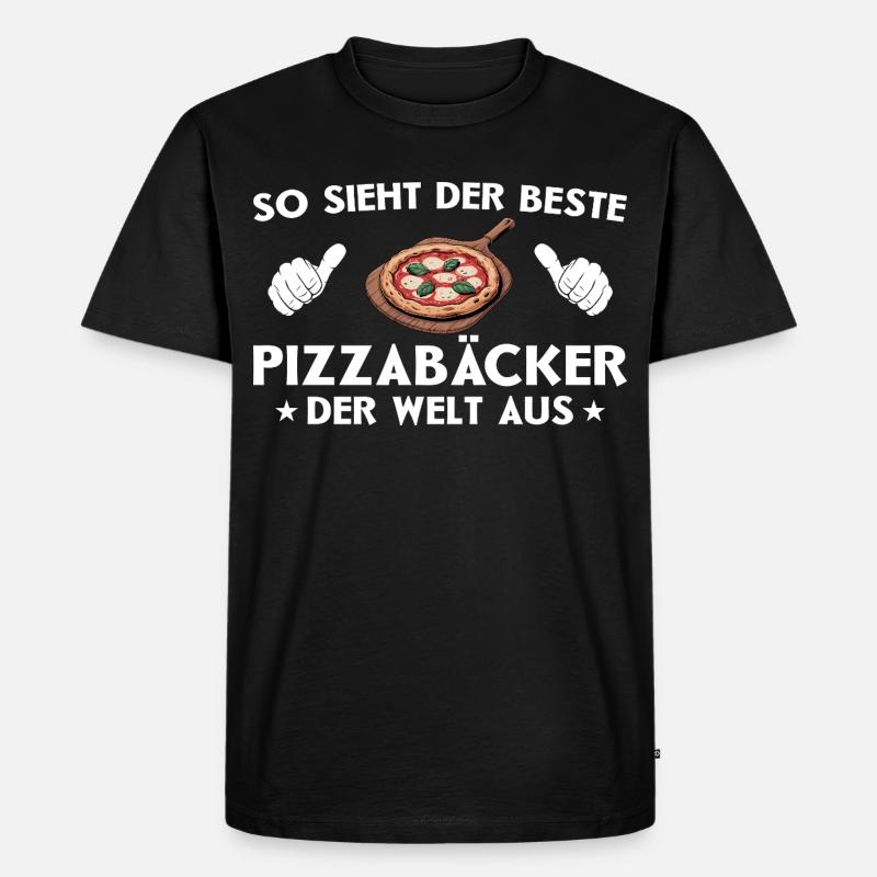 Pizza Bester Pizzabäcker Geschenkidee - Männer Premium Bio T-Shirt - Schwarz