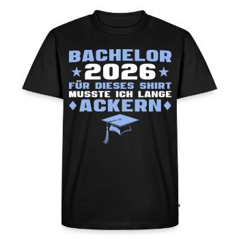 Examen de licence réussi Licence 2026 - T-shirt Premium bio Homme - noir - Devant - Nico (187cm)