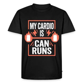Energy Drink My Cardio Is Can Runs - Men's Premium Organic T-Shirt - black - Front - Nico (187cm)