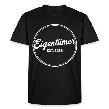 Owner Est. 2026 – Proud Owner Retro - Men's Premium Organic T-Shirt - black - Front - Nico (187cm)