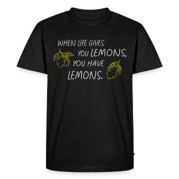Quand la vie vous donne des citrons Statement - T-shirt Premium bio Homme - noir - Devant - Nico (187cm)