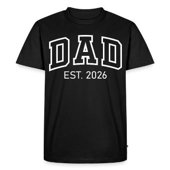 Dad est 2026 Minimal Design for Modern Dads - Men's Premium Organic T-Shirt - black - Front - Nico (187cm)