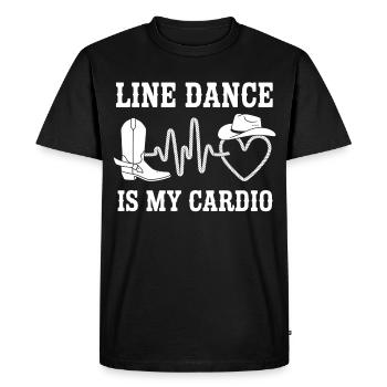 Line Dance Cardio Shirt - Men's Premium Organic T-Shirt - black - Front - Nico (187cm)