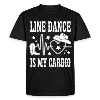 Line dancing is my cardio - Men's Premium Organic T-Shirt - black - Front - Nico (187cm)