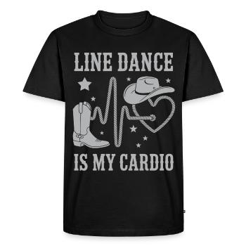 Line Dance Cardio Cowboy - Men's Premium Organic T-Shirt - black - Front - Nico (187cm)