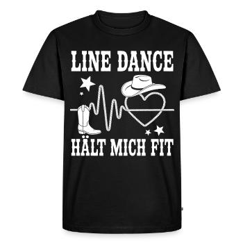 Danse en ligne Cowboy battement de cœur - T-shirt Premium bio Homme - noir - Devant - Nico (187cm)