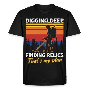 Relic Seeker Detectorist - Men's Premium Organic T-Shirt - black - Front - Nico (187cm)