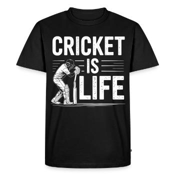 Drôle de cricket : Jeu de cricket vintage - T-shirt Premium bio Homme - noir - Devant - Nico (187cm)