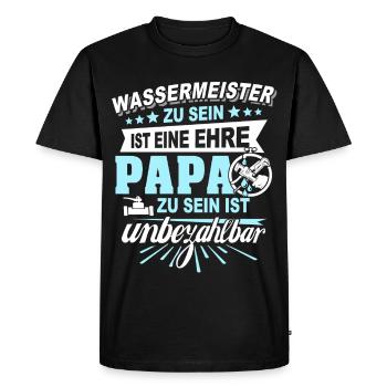 Dad Water Master - Men's Premium Organic T-Shirt - black - Front - Nico (187cm)