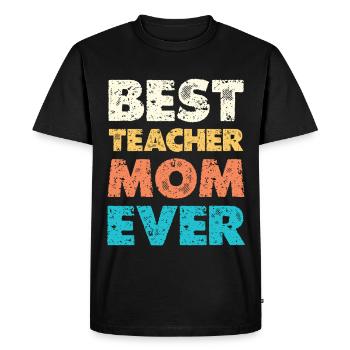 Meilleure maman enseignante de tous les temps - T-shirt Premium bio Homme - noir - Devant - Nico (187cm)