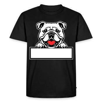 Insigne nominatif Bulldog - T-shirt Premium bio Homme - noir - Devant - Nico (187cm)