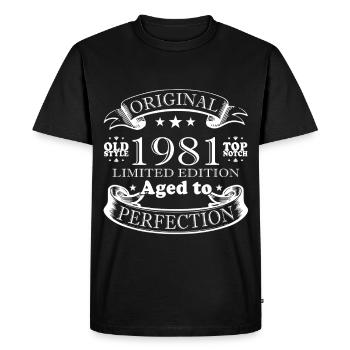 Vintage 1981 Retro 1981 Birthday Gift - Men's Premium Organic T-Shirt - black - Front - Nico (187cm)