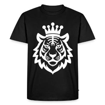 Tigre avec la couronne Roi de la Nature - T-shirt Premium bio Homme - noir - Devant - Nico (187cm)