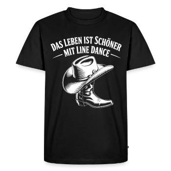 Life Is Beautiful Line Dance Cowboy - Men's Premium Organic T-Shirt - black - Front - Nico (187cm)