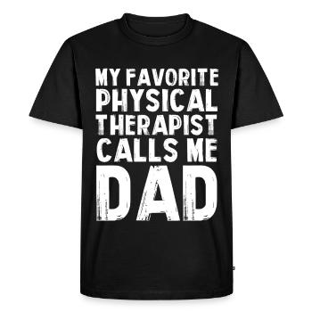 Mon père kinésithérapeute préféré - T-shirt Premium bio Homme - noir - Devant - Nico (187cm)