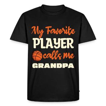 My favorite player calls me grandpa - Men's Premium Organic T-Shirt - black - Front - Nico (187cm)