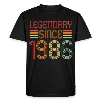Légendaire depuis 1986, Rétro, Anniversaire - T-shirt Premium bio Homme - noir - Devant - Nico (187cm)