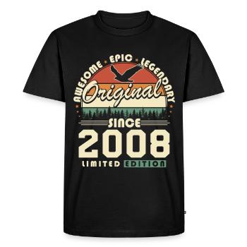 2008 Jahrgang Geburtstag Retro Vintage Geschenk - T-shirt Premium bio Homme - noir - Devant - Nico (187cm)