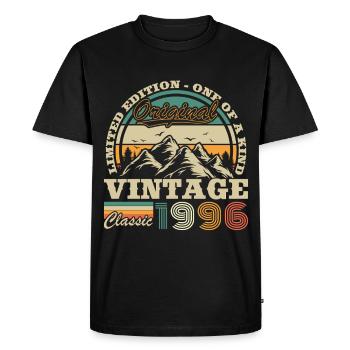 1996 Vintage Retro Birthday Gift - Men's Premium Organic T-Shirt - black - Front - Nico (187cm)