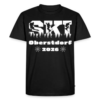 Vacances d’hiver de ski à Oberstdorf 2026 - T-shirt Premium bio Homme - noir - Devant - Nico (187cm)