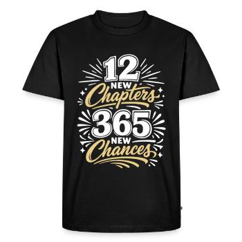 12 new chapters, 365 new chances | good intentions - Men's Premium Organic T-Shirt - black - Front - Nico (187cm)