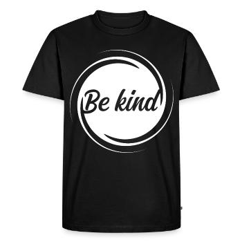 Soyez gentil – Expression inspirante pour plus de gentillesse - T-shirt Premium bio Homme - noir - Devant - Nico (187cm)
