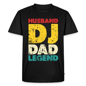 Mari DJ Papa Légende - T-shirt Premium bio Homme - noir - Devant - Nico (187cm)