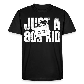Juste un gamin des années 80 - T-shirt Premium bio Homme - noir - Devant - Nico (187cm)