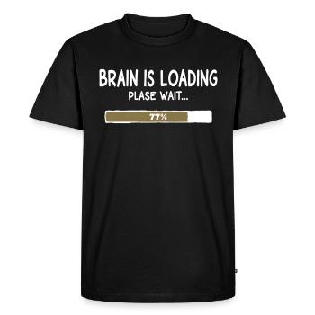 Charger le cerveau – Humour de barre de chargement - T-shirt Premium bio Homme - noir - Devant - Nico (187cm)