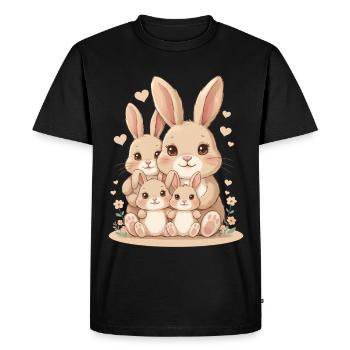 Amour de famille câlin - T-shirt Premium bio Homme - noir - Devant - Nico (187cm)