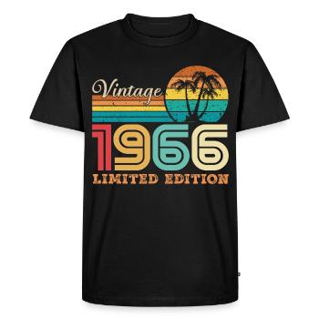 1966 Vintage Retro 1966 Birthday Gift - Men's Premium Organic T-Shirt - black - Front - Nico (187cm)