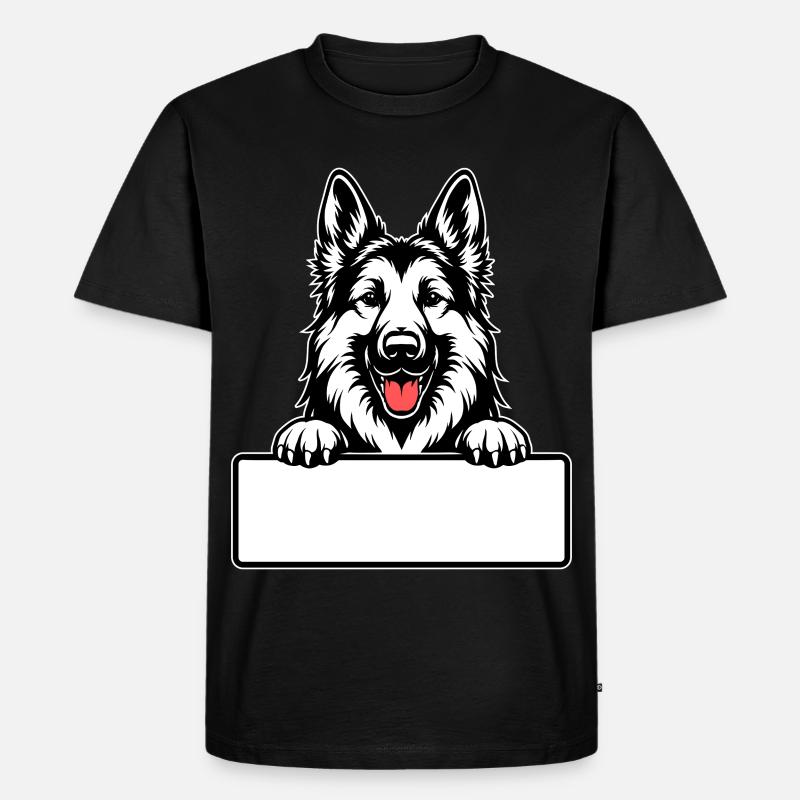  Deutscher Schäferhund mit Namensschild - Männer Premium Bio T-Shirt - Schwarz