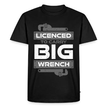 Pipelayer Licenced To Carry Big Wrench - Men's Premium Organic T-Shirt - black - Front - Nico (187cm)