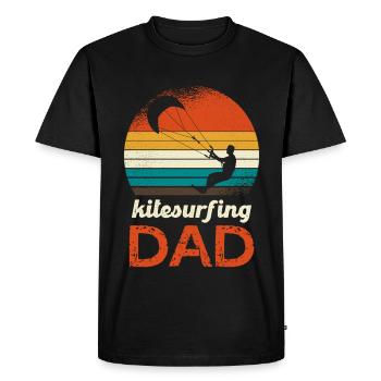 Logo rétro du Papa du Kitesurf - T-shirt Premium bio Homme - noir - Devant - Nico (187cm)