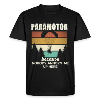 Paramotor: Nobody bugs me up here - Men's Premium Organic T-Shirt - black - Front - Nico (187cm)