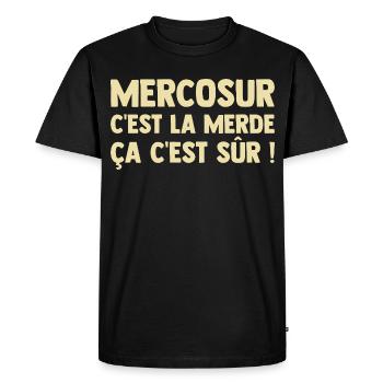 Mercosur Agriculteur éleveur Agriculture - T-shirt Premium bio Homme - noir - Devant - Nico (187cm)